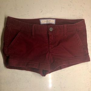 abercrombie and fitch red shorts